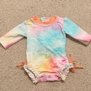 Ruffle Butts Pastel Tie-Dye Kids Swim One Piece